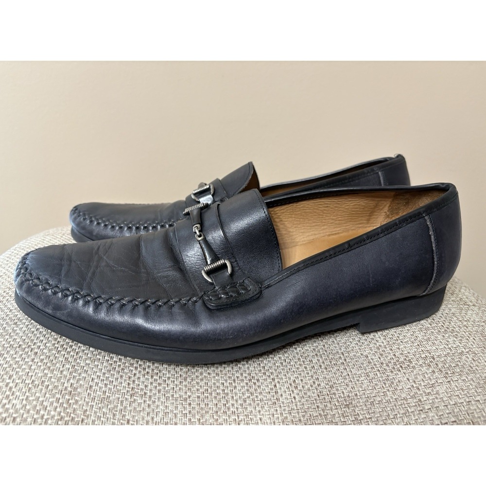 Mezlan Shoes Men‎ 12M Ghedini Genuine Calfskin Loafer Slip-On Shoes Black
